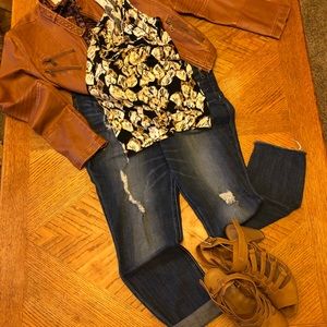 Express Jeans High waist ankle jean Capris  Sz 12R